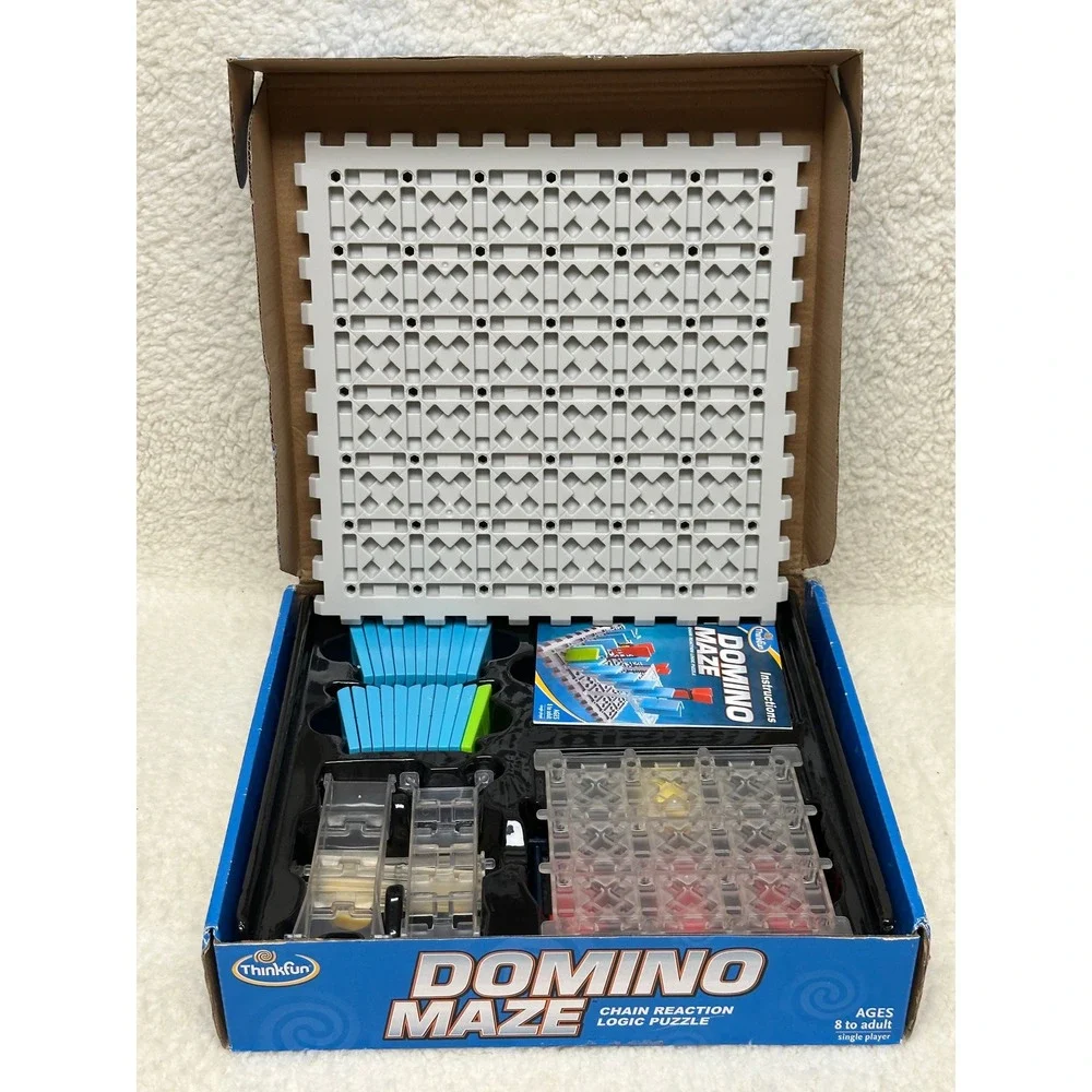 ThinkFun Domino Maze Multicolor Chain Reaction Logic Puzzle 60 Challenges